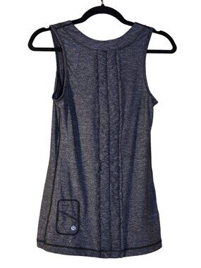 Lululemon Run Free Dash Ruffle Back Tank Heathered Charcoal Gray Size 6